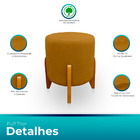 Puff Thor Luxo Para Sala E Quarto Suede - Jylcrom - Mostarda