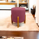 Puff Thor Luxo Para Sala E Quarto Suede - Jylcrom - Rose