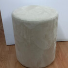 Puff Tubinho Veludo 35 Diametro  Bege