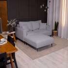 Puff Unne Bouclé Cinza 85cm