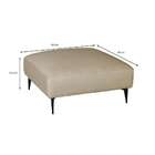 Puff Unne Linho Bege 85cm