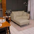 Puff Unne Linho Bege 85cm