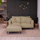 Puff Unne Linho Bege 85cm