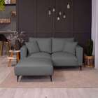 Puff Unne Linho Grafite 85cm