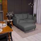 Puff Unne Linho Grafite 85cm