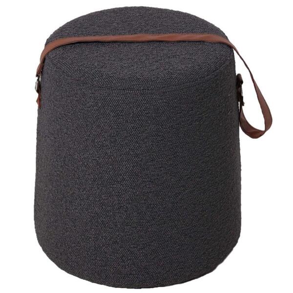 Puff Vênus Rivatti 36 Cm (altura) Estofado Boucle Grafite Com