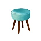 Puff Veronese Suede Pés em madeira Acqua