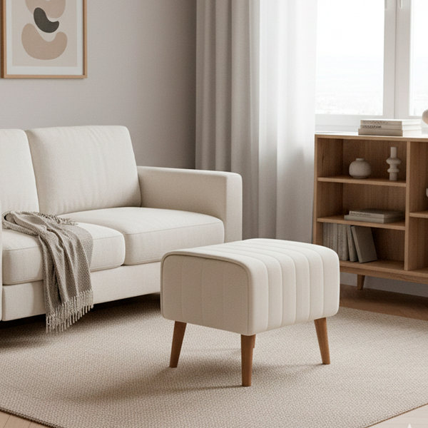 Puff Verso Bouclé Premium Exclusivo De Luxo Assento Extra Par