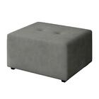 Puff Vitória Suede Cinza