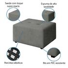 Puff Vitória Suede Cinza