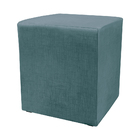 Puff Zelda Quadrado Multiuso 43x43x43cm Tecido  Suede Azul