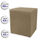 Puff Zelda Quadrado Multiuso 43x43x43cm Tecido  Suede Café