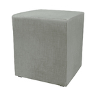 Puff Zelda Quadrado Multiuso 43x43x43cm Tecido  Suede Cinza