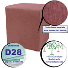 Puff Zelda Quadrado Multiuso 43x43x43cm Tecido  Suede Vinho