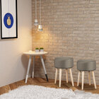 Puffs Decorativo Sala De Estar Pés Palito Iene Veludo Fendi -