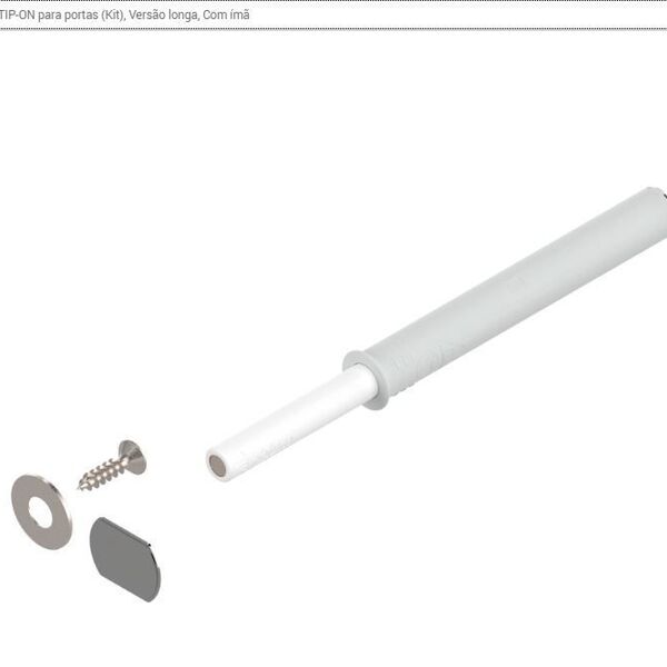 Pulsador Tip-on - Versão Longa - Branco Seda Com Imã - 01 Uni