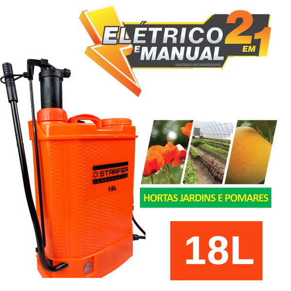 Pulverizador Costal 2 Em 1 18l Elétrico E Manual - Starfer