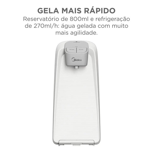 Purificador de Água Midea Gelada Fria e Natural SlimPure Branco Bivolt