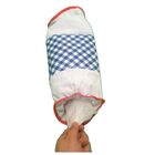 Puxa Saco De Tecido - Cores Azul Xadrez - 20 Cm X 38 Cm - Pan