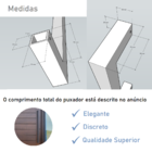 Puxador 120cm Preto Fosco U Porta Madeira Vidro Metálica Pivo