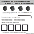 Puxador 120cm Preto Fosco U Porta Madeira Vidro Metálica Pivo