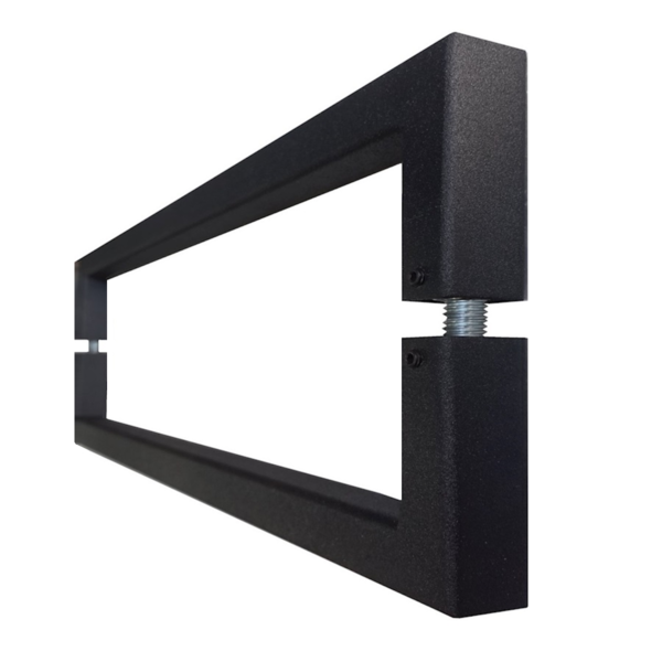 Puxador 20cm Preto Fosco U Porta Madeira Vidro Metálica Pivot