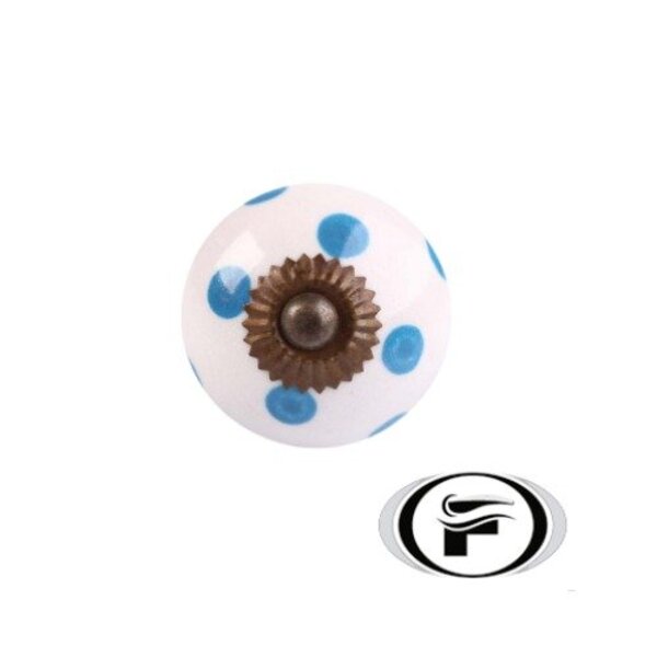 Puxador 3075 Sobrepor Ceramica Azul Venus Victrix Unico