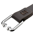 Puxador 4582 Linien Pt Cromo - Crb / Couro Marrom Costurada C