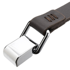 Puxador 4582 Linien Pt Cromo - Crb / Couro Marrom Costurada C