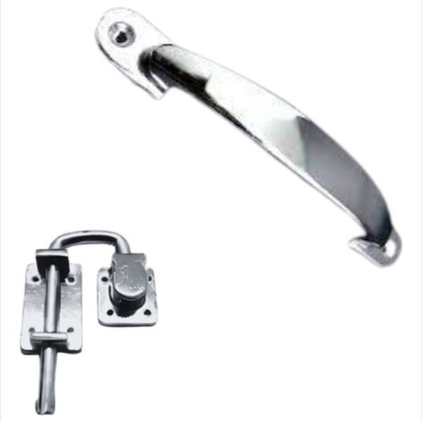 Puxador + Trinco Porta Camarão Cromado Ursich