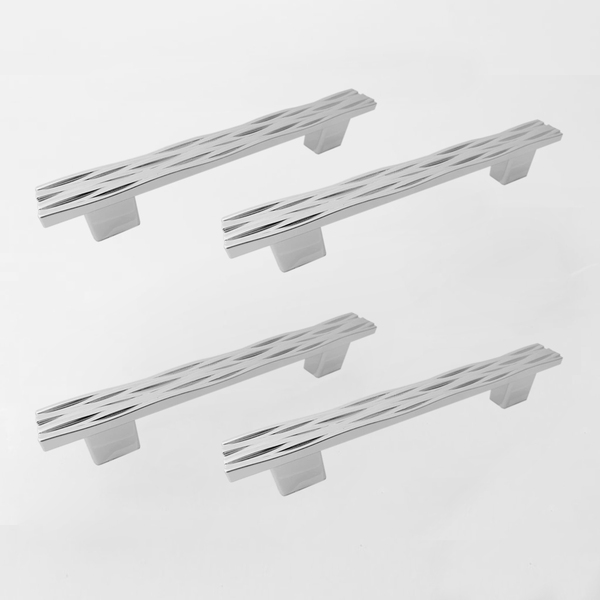 Puxador  Para Moveis Plástico Cromado 20,7 Cm - 4 Pç