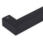 Puxador  para Porta de Madeira e Vidro  Barra Reta 103cm Aço Inox Preto