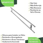 Puxador Aço Inox Escovado Para Porta De Vidro 160 Cm M.s