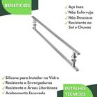 Puxador Aço Inox Escovado Para Porta De Vidro 1 Metro M.s