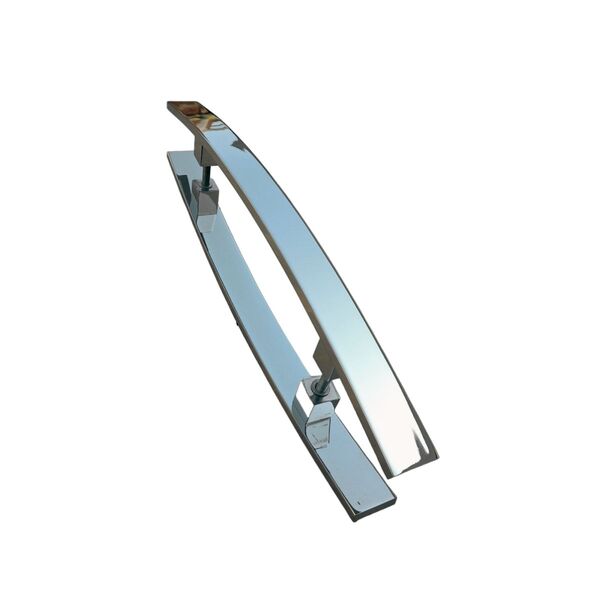 Puxador Alum. Curvo 4cm X 1cm Cromado - Portas Madeira/vidro/