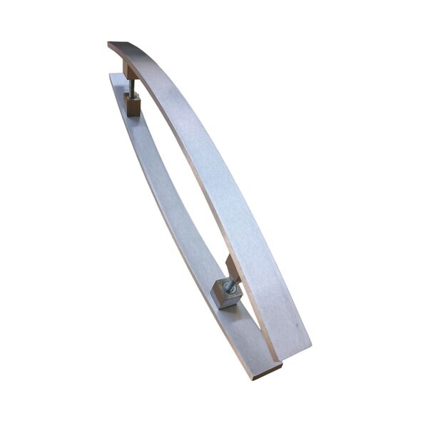 Puxador Alum. Curvo 4cm X 1cm Escovado - Portas Madeira/vidro