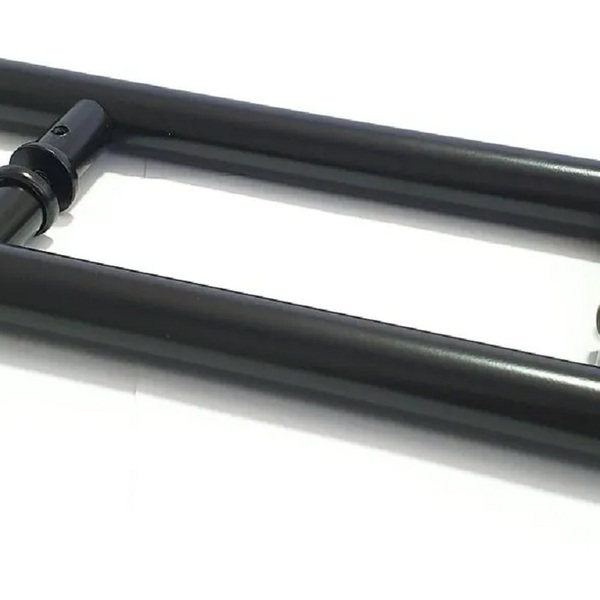 Puxador Alumínio Tubular Redondo Para Portas 30x40cm Preto