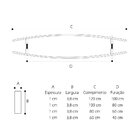 Puxador Andrade Alça Dupla Curvo Chato Alumínio Preto 38mm -