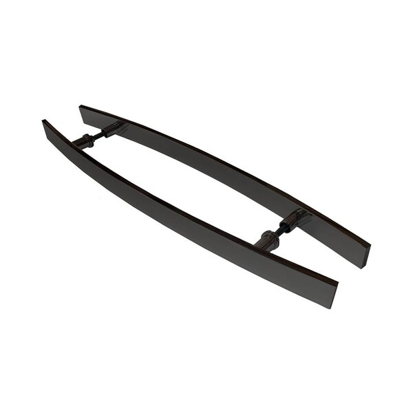 Puxador Andrade Alça Dupla Curvo Chato Alumínio Preto 38mm -