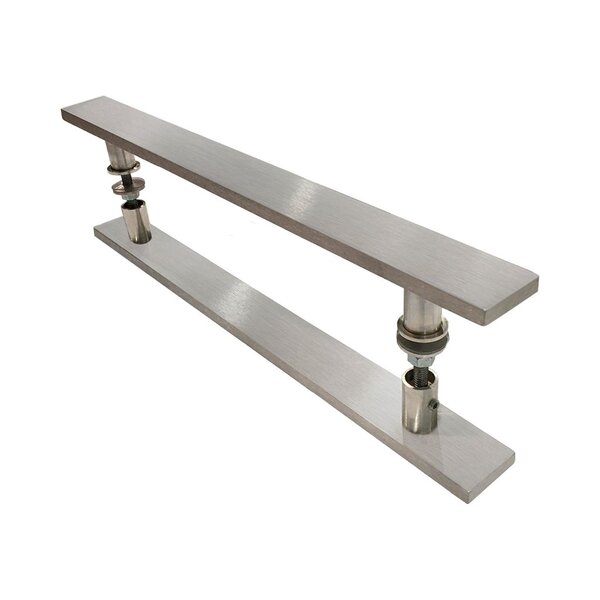 Puxador Andrade Alça Dupla Reto Chato Alumínio Escovado 32mm