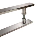 Puxador Andrade Alça Dupla Reto Chato Alumínio Polido 38mm -