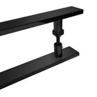 Puxador Andrade Alça Dupla Reto Chato Alumínio Preto 38mm - 1