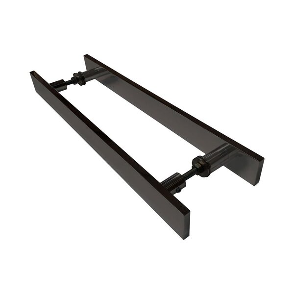 Puxador Andrade Alça Dupla Reto Chato Alumínio Preto 38mm - 1