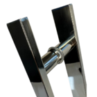 Puxador Barra Chata Base Redonda Aço Inox 304 Polido 4x1x60x4