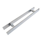 Puxador Barra Chata Duplo Alumínio 30cm Porta Pivotante Madei