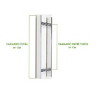 Puxador Barra Chata Duplo Alumínio 30cm Porta Pivotante Madei