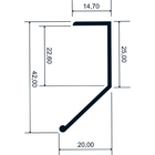 Puxador Barra para Móveis Alumínio Cinza 3000mm
