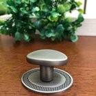 Puxador Beetle Com Base Granada Niquel Velho Zen