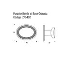 Puxador Beetle Com Base Granada Niquel Velho Zen