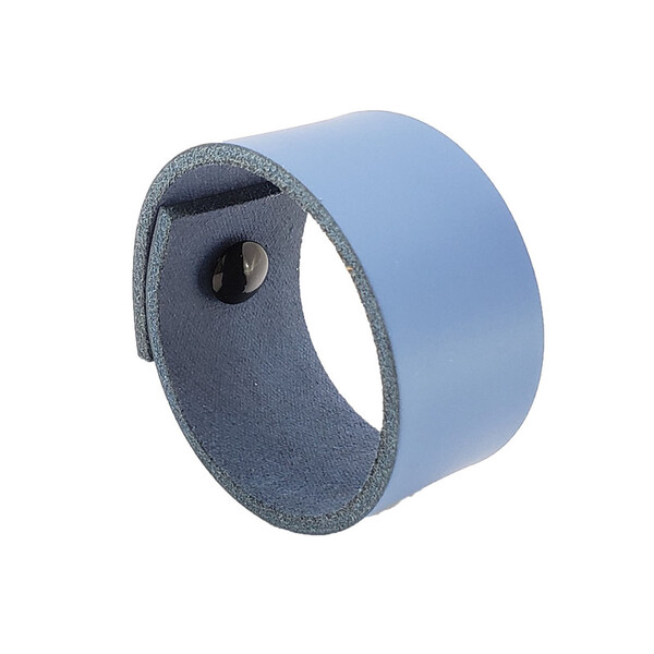 Puxador Bols Parafuso - Couro Legítimo Azul - Parafuso Preto